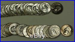 1963 90% Silver Washington Quarter BU Brilliant UNC Roll 40 Coins Total