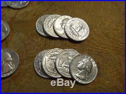 1963-D Roll Of 40 Silver Washington Quarters $10 FV 90% Free S&H USA