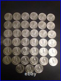 1963 D Washington Quarters Roll of (39) Uncirculated $9.75 Face