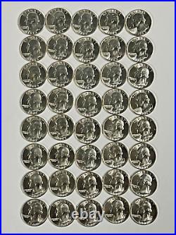 1963-D Washington Silver Quarter Roll Quantity 40 GEM BU Uncirculated Lot 10