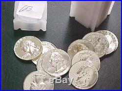 1963 Proof Silver Washington Quarter Roll. 40 Gem Proof Coins