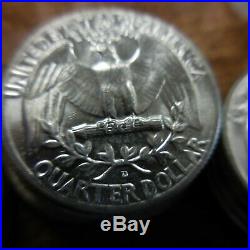 1964D Washington Quarter ROLL OF 40 Coins! GEM BU