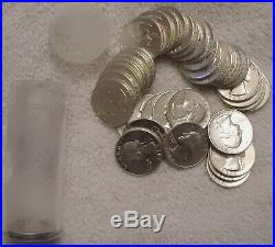 1964, 1962, 1946 Washington Quarters Roll of 40 Coins Total