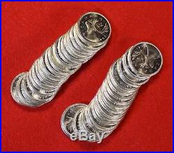 1964 Canadian Quarter Roll Bu 80% Silver Great Collector (40 Coins)
