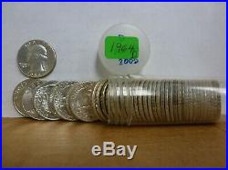 1964-D Gem Brilliant Uncirculated Roll of Washington Silver Quarters