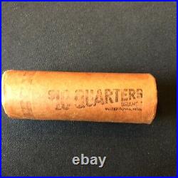 1964 D Obw Uncirculated $10 Roll Washington Quarter Bu 90% Silver