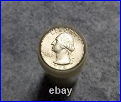 1964-D Washington Quarters 40 Coin roll Circulated 90% Silver