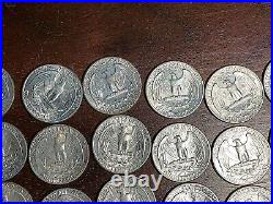 1964 D Washington Quarters 90% Silver One Full Roll Value $10