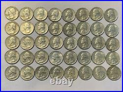 1964 D Washington Silver Quarter Full Roll 40 Coins