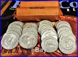 1964 P&D Washington Quarter 25c Roll 40 Quarters 9 Rolls Available