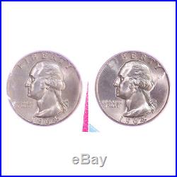1964 P D Washington Quarter Mint Cello 90% Silver BU Roll 40 US Coin Lot