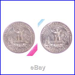1964 P D Washington Quarter Mint Cello 90% Silver BU Roll 40 US Coin Lot