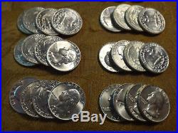 1964-P Roll Of 40 Silver Washington Quarters $10 FV 90% Free S&H USA