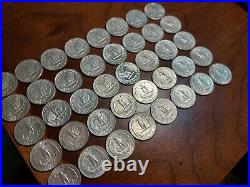 1964 P Washington Quarters Full Roll $10 Value