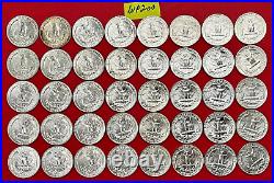 1964 P Washington Quarters Roll 40 BRILLIANT UNCIRCULATED 90% Silver Coins WP200