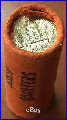 1964-P Washington Silver Quarter BU UNC Original Bank Wrapped Roll 40 Coins