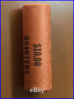 1964-P Washington Silver Quarter BU UNC Original Bank Wrapped Roll 40 Coins