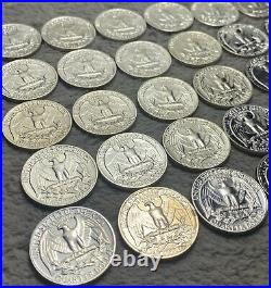 1964 Proof Silver Washington Quarter Full Roll ($10 Face Value)