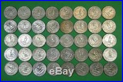 1964 Roll (40) Of Washington Silver Quarters