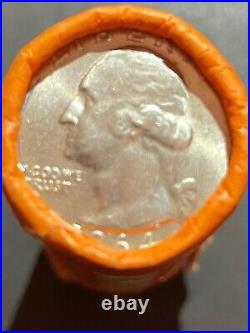 1964 US 90% Silver Washington Quarters 40-Coin Roll BU APMEX