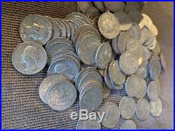 1964 Washington Quarter 90% SILVER(40 Coins) Roll Mixed Mint Marks Some BU