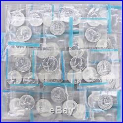 1964 Washington Quarter 90% Silver Mint Cello BU Roll 40 US Coin Lot