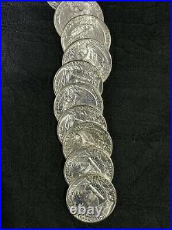 1964 Washington Quarter Dollar Roll of 40 Uncirculated Coin $10 Face 90% Silver