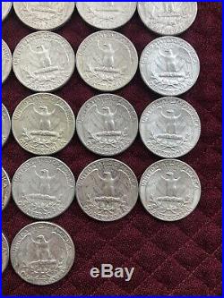 1964 Washington Quarter Roll (40) 90% Silver Coins