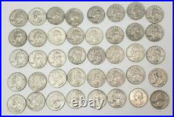 1964 Washington Silver Quarters $10 FV 90% 40/Roll XF-UNC Nice