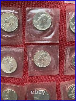 1964 Washington Silver Quarters Proof Roll of 40 Coins in US Mint Cello