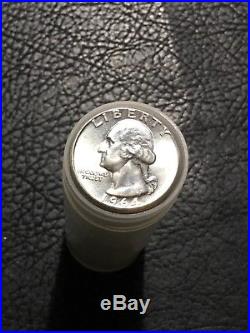 1964-p 40 Coin Roll Washington Silver Quarters Bu See Pics Inv#5852