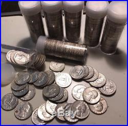 1964 washington quarters, 7 rolls of 40, 90% Silver
