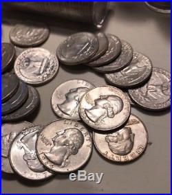 1964 washington quarters, 7 rolls of 40, 90% Silver