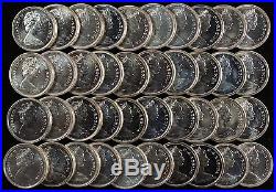 1965 Canada Quarter 25c Bu / Proof Like Uncirc 80% Silver Full Roll 40 Coins