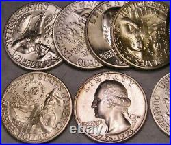 1976 S Washington Bi-centennial Silver Quarters -$10 Face-full 40 Bu++ Coin Roll