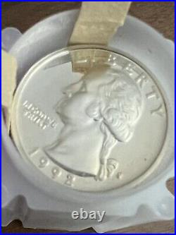 1992 S Washington 90% Silver Proof Quarter Roll