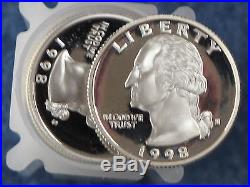 1998-S Washington Silver Quarter Gem Proof Roll of 40 Coins