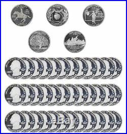 1999 S State Quarter Proof Roll Gem Deep Cameo 90% Silver 40 US Coins