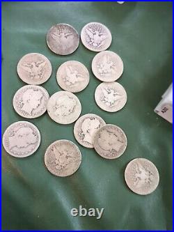 1/2 Roll Of Barber Quarters 90% Silver Cull to AG 1892-1916 Date/Mint