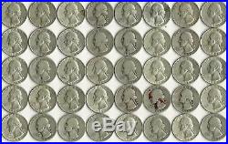 1 Complete Roll (40) of Washington Silver Quarters, mixed, 90% silver mixed date
