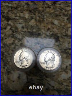 1 (ONE) Brilliant Uncirculated roll 1964-D Washington Quarters. 40 coins tubed