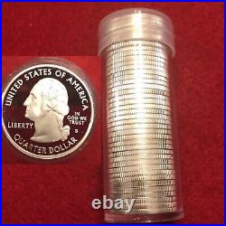 (1) ROLL 2000 to 2014 QUARTER 90% SILVER GEM PROOF 40 COINS MIXED DATES #4