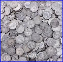 (1) ROLL OF (40) 90% Silver WASHINGTON QUARTERS WELL CIRCULATED$10 Face-Value