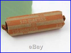 1 Roll 1964 Washington Quarters, Lot of 40 Coins, 90% Silver, $10 Face Avg Circ