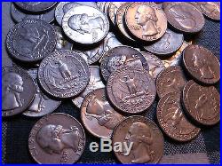 1 Roll 1964-d 90% Silver Washington Quarters $10 Face Value 40 Coins