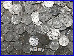 1 Roll (40) 1932-1964 Washington Quarter 90% Silver Circulated $10 Face Value