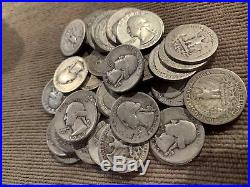 1 Roll (40) 1943-S D P Washington Quarters 90% silver Key Date G-VG