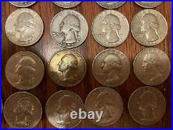1 Roll (40) 90% SILVER Washington quarters 1932-1964 Quarters Circulated