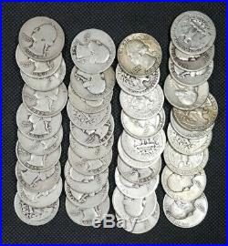 1 Roll (40 Coins) Mixed 90% Silver Washington Quarters ($10.00 Face Value)