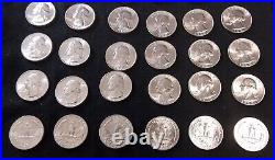 1 Roll, 40 Pcs 90% Silver 1960-d Washington Quarters, Bu Uncirculated